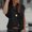 🔥 Black, variant on Dianli Pocket Button Short Sleeve Knit Tank Top Collar Button Front Versatile Casual Pullover Lightweight Breathable Ribbed Knit Soft Fabric Cute Everyday Layering And Office Wear Black L