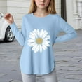 thumbnail image 2 of Povozer Girls Long Sleeve Shirts Fashion Girls Long Sleeve T Shirts Kids Fall Tops Crewneck Basic Tees for 13-14 Years,Sky Blue, 2 of 4