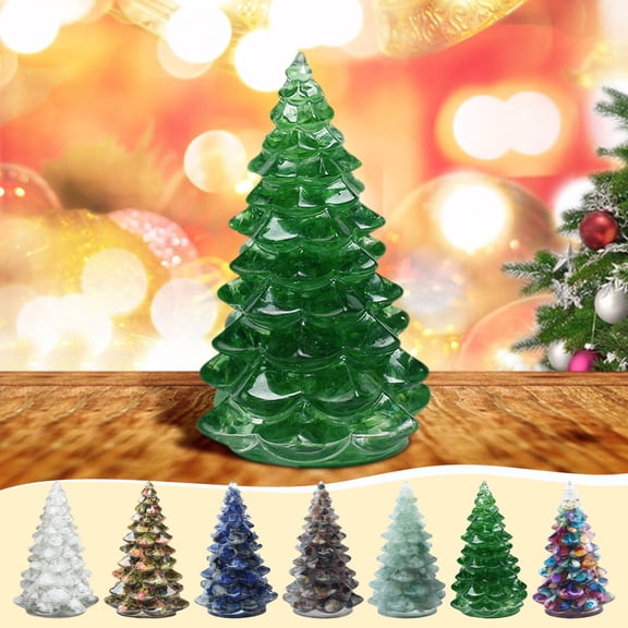 Christmas Tree Ornaments Tabletop Epoxy Tree Resin Xmas Trees Small Decorated Christmas Tree Miniature Xmas Trees Desktop Decorations Epoxy Ornament