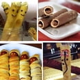 thumbnail image 2 of Paquete de 10 moldes de cuerno de crema de 5 pulgadas para hornear + 10 moldes de tubos de cannoli de 5 pulgadas, tubos de cannoli grandes para freír, kit de formas de cannoli para hornear, 2 of 5