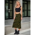 thumbnail image 4 of DARING DIVA Women's High Waist Bodycon Mesh Fishtail Midi Skirts XS Olive Green, 4 of 6