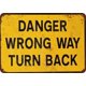 thumbnail image 1 of Letrero de metal vintage de aluminio con texto "Danger Wrong Way Turn Back", para decoración de baño, tamaño 12 x 8 pulgadas, 1 of 4