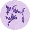 thumbnail image 1 of Ahgly Company Machine Washable Indoor Round Transitional Heliotrope Purple Area Rugs, 7' Round, 1 of 7