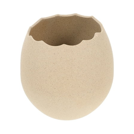 Egg Shape Vase Eggshell Tableware Vase Decorative Bowl 11.8X10.8X10.8CM Khaki