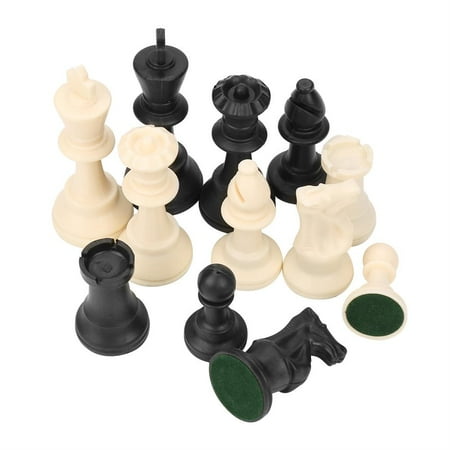 Glass Chess Pieces For Sale Ejoyous Plastic International Chess Pieces Standard Tournament Chessmen Black&White with Bottom Lint, Standard Chess Pieces, Plastic Chess Pieces ()