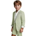thumbnail image 2 of Lycody Kids' Classic Seersucker Tuxedo for Boys Formal Suit 2 Piece Boys Tuxedo Wedding Outfit Toddler Suit for Boys Jacket and Shorts, 2 of 7