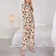 thumbnail image 3 of Daiia Ladybug With Mushroom for Women's Long-Sleeved Pajama Set – Soft & Comfortable Sleepwear Button-Up Pajamas Cozy Lounge Wear-Large, 3 of 7