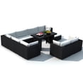thumbnail image 2 of vidaXL 10 Piece Garden Lounge Set with Cushions Poly Rattan Black, 2 of 5