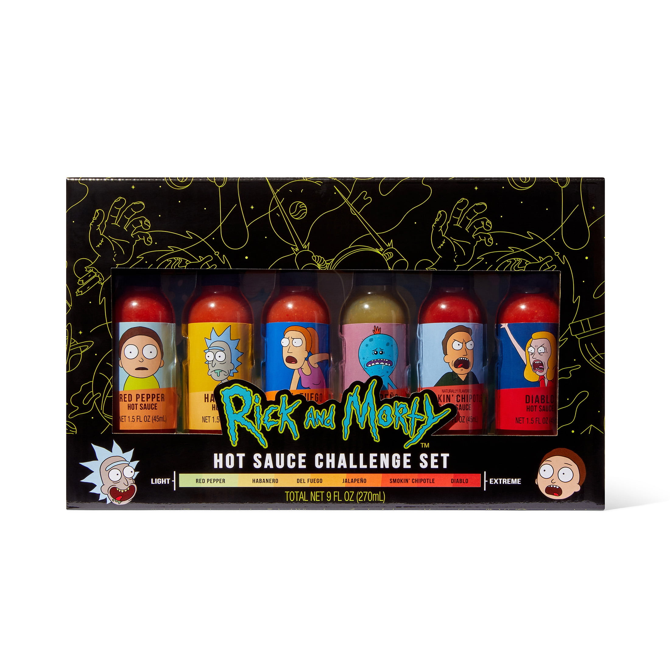 Adult Swim RICK AND MORTY Hot Sauce Challenge Gift Set, 6Pack