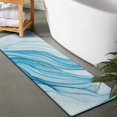 thumbnail image 2 of Blue White Gold Marble Pattern Bathroom Rugs Mat,Non Slip Microfiber Bathroom Rug,Rubber Backing,Soft Bathroom Mats for Bathroom Floor,Tub and Shower,47x17in(120x43cm), 2 of 5