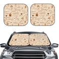 thumbnail image 2 of Qekee Coffee Time Foldable Car Sun Shade - 2-Pack, Car Windshield Sunshades, Foldable - Large, 2 of 7