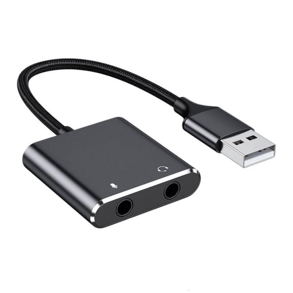 External Sound Card USB Adapter with 3.5mm Headphone Microphone Port External