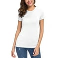 thumbnail image 3 of Urban CoCo Women's Slim Fitted Short Sleeve T-Shirt(White, M), 3 of 6