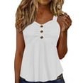 thumbnail image 2 of PNTUTB Summer Women's Fashion Solid Color Button Front Pleated Casual Loose Comfort Sleeveless Tank Top, 2 of 6