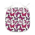 thumbnail image 1 of Butterfly Dining Chair Pad, Vibrant Watercolor Animals Patterns Warm Climate Creatures Spring Season, Water Resistant Pillow with Straps for Seats, 6 Pieces Set, Pink Magenta Black, by Ambesonne, 1 of 5