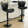 thumbnail image 2 of Pirecart Set of 2 Bar Stools, Bar Stools for Dining, Entertainment Center, PU Leather, Hight Adjustable Bar Chairs, Swivel Bar Stools with Back and Footrest, Black, 2 of 12