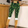 thumbnail image 2 of Goodeals Clearance Deals,Womens High Waist Workout Leggings St.Patricks Day Tights 3D Printed Stretchy Leggings Shamrock Clover Green Lucky Pants for Yoga Running(Gold,M), 2 of 7