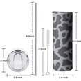 thumbnail image 5 of 20oz White and Black Of Leopard Print Skinny Tumblers Stainless Steel Tumbler with Lid and Straw,Vacuum Insulated Double Wall Travel Tumbler Cups with Cleaning Brush for Coffee,Tea, 5 of 6