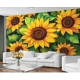 thumbnail image 2 of Sunflower Wall Mural - Watercolor Sunflowers Wall Murals, Oil Painting Art Hd Photo For Living Room Bedroom, Sunflower Mural 79"W x 55"H (Not Peel and Stick), 2 of 6