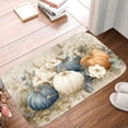 thumbnail image 5 of 1pc Pumpkins with Flowers Absorbent Non-Slip Bathroom Thickened Flannel Rug Decor,Soft,Quick Drying,Suitable For Indoor/outdoor Use,Bathrooms,Bedrooms,Kitchens,Terrace,Laundry Rooms,16"x24", 5 of 9