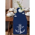 thumbnail image 4 of Ldtrchee Nautical Anchor Table Runner 72 Inches, Navy Blue Coastal Marine Minimalist Rope Bed Runner Dresser Scarves Tabletop for Indoor Outdoor Parties/Ceremony/Banquet, 18" x 72", 4 of 8