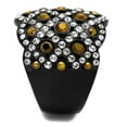 thumbnail image 2 of Womens Black Ring Anillo Para Mujer Stainless Steel Ring with Top Grade Crystal in Metallic Light Gold Avita, 2 of 4