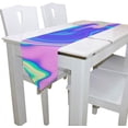 thumbnail image 3 of Coolnut Rectangle Cloth Table Runner, Marbled Holographic Texture Table Cover 13"x70"for Wedding Birthday Holiday, 3 of 5