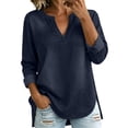 thumbnail image 7 of Womens Denim Shirt Long Sleeve Button Down Shirt Casual Jean Shirt Jacket Vintage Denim Blouses Tops with Pockets Gray M, 7 of 7