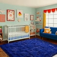 thumbnail image 3 of ZENELESS Fluffy Area Rugs for Living Room,4x6 Shag Rectangular Carpets for Bedroom Blue, 3 of 7