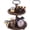 Brown, variant on XYADX 2-Tier Wooden Farmhouse Tray, Round Serving & Dessert Stand with Metal Handle for Parties & Home, White