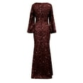thumbnail image 5 of Women Dresses Plus Leggings Dresses Sling Solid Long Sleeved Sexy Fashion Dresses Wine Trendy Skirt Size S, 5 of 7