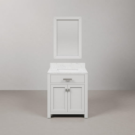 Water Creation Madison 30" Hardwood Single Bathroom Vanity in White/Chrome