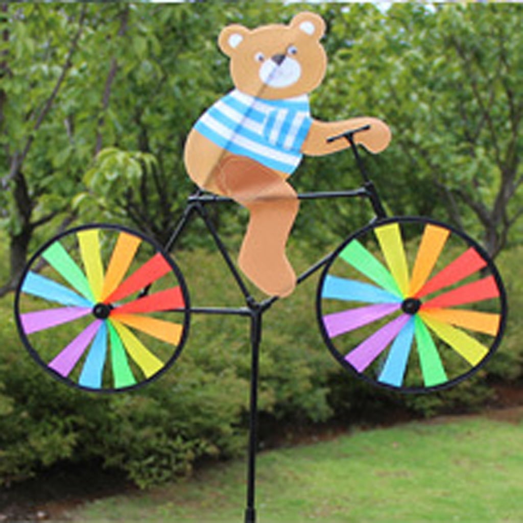 Wind Sculptures Kites Bike Wind Spinner for Outdoor Decor Animal