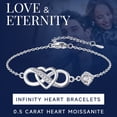 thumbnail image 6 of MomentWish Moissanite Bracelet For Women Simulated Diamond Infinity Adjustable Bracelets 925 Sterling Silver, 6 of 9