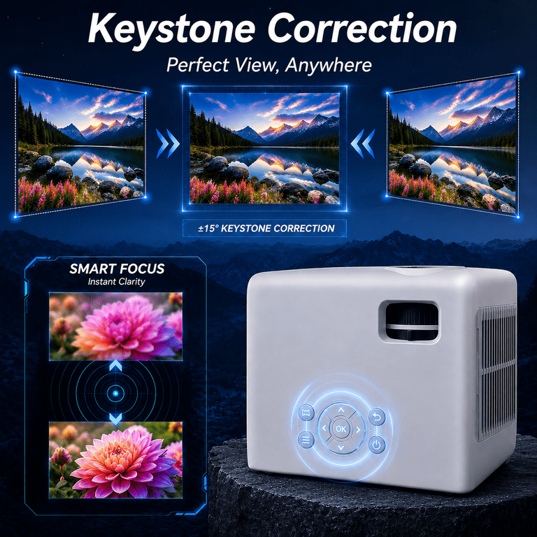 Groview 1080P Mini Projector with 5G WiFi and Bluetooth, 240 ANSI