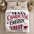 thumbnail image 4 of Bold Wine Typography With Bows And Hearts, Cozy Flannel Blanket with Decorative Statement Typography Print, Housewarming Gift for Wine Humor Enthusiasts, Home Decor for Bedroom and Living Room, 4 of 7