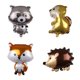 thumbnail image 2 of Animal mapache, zorro, erizo, película de aluminio, globo de dibujos animados, animal, globo de papel de aluminio, decoración de fiesta, 2 of 6