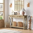 thumbnail image 3 of IDEALHOUSE Entryway Table, Console Table with Rattan Drawers, 43" Sofa Table with Storage, Console Tables for Entryway, Living Room, Hallway, Foyer-Burlywood, 3 of 7