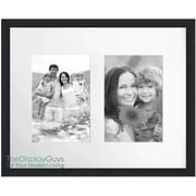 TheDisplayGuys 2 Set 11x14 Black Wooden Collage Picture Frames display 2- 5x7 Photos, Plexi Glass, Wall Hanging