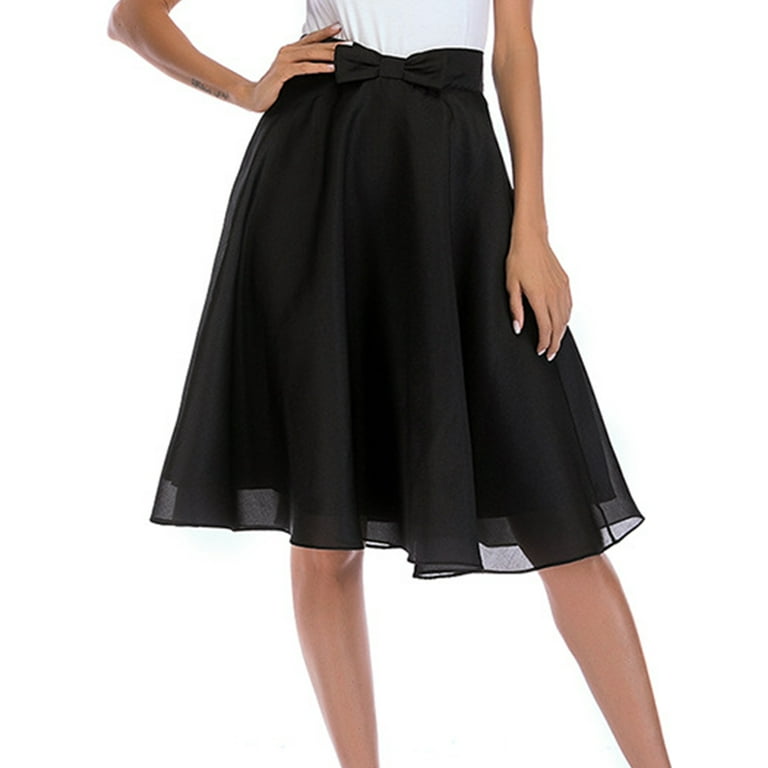 Frontwalk Ladies Boho Flowy Bottoms High Waist Loose Skirts Ruffle