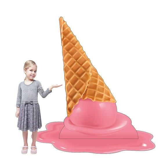 54" x 54" Melting Ice Cream Cardboard Cutout Stand-Up with Easel