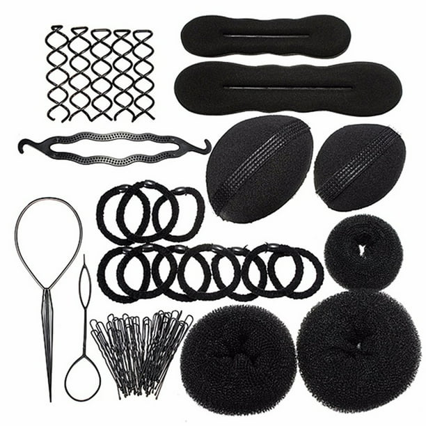 Hair DIY Tool Kit Donut Bun Maker U-shaped Clip Spiral Clip Hair Bands Hair Base Bumps Hair Loops Bun Makers Hair DIY Tool Kit Donut Bun Maker U-shaped Clip Spiral Clip Hair Bands Hair Base Bumps Hair Loops Bun Makers