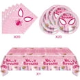 thumbnail image 2 of Pink Spider Party Tableware, Spider Pink Ghost 20 Plates 20 Paper Napkins and Tablecloth，Super Girl Hero Birthday Party Supplies, 2 of 6