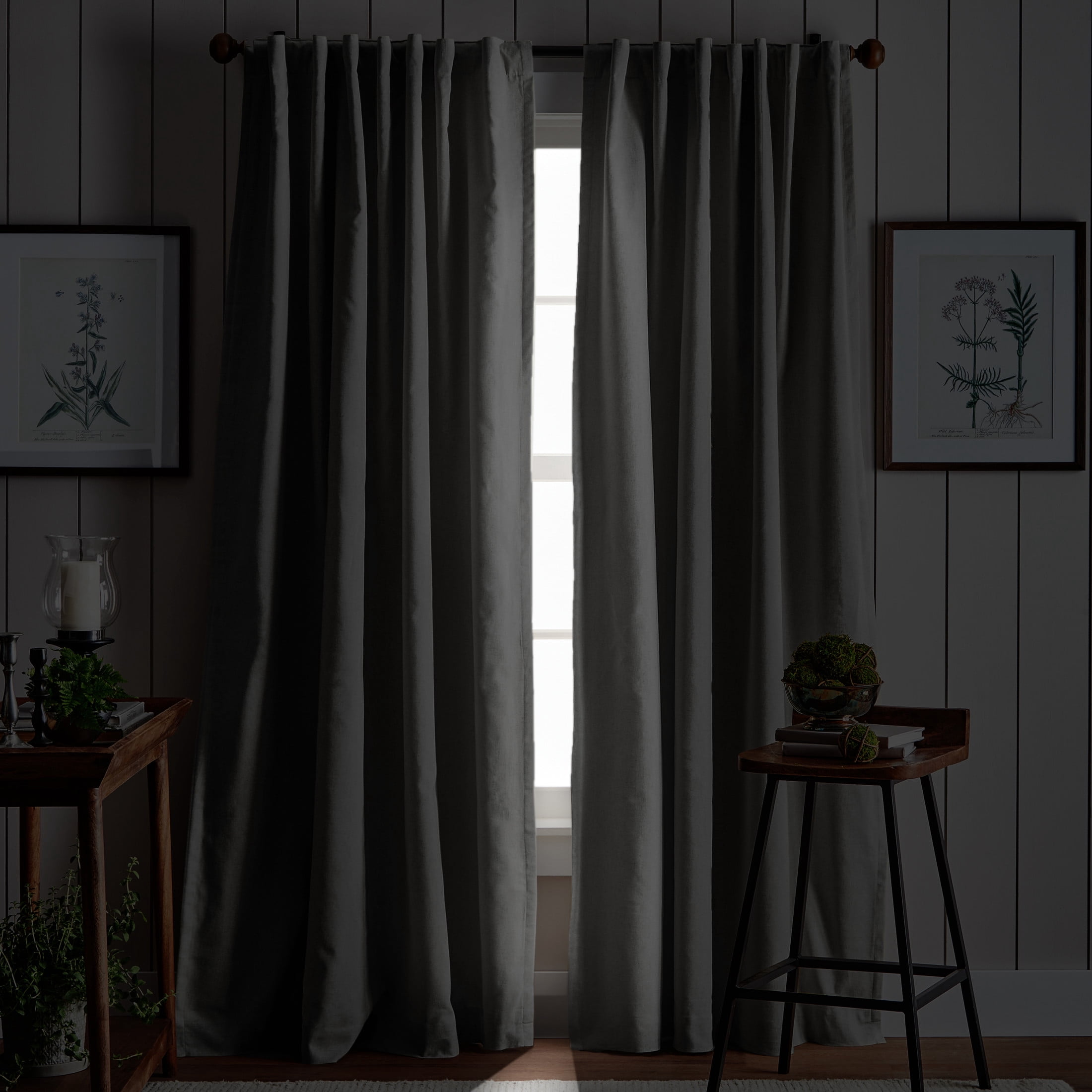 Martha Stewart Lido Curtain Panel Pair, White, Back Tab, Blackout, Indoor, Adult, 2 Piece Set, 50" x 95"