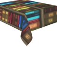 thumbnail image 3 of BSDHOME Fully Stocked Bookshelves Cotton Linen Tablecloth 60x84 Inches, Multicolored Books Desk Table Cloth Cover for Wedding Holiday Party Decoration, 3 of 5