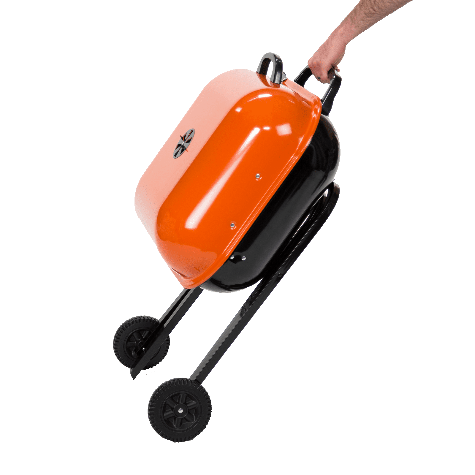 Americana Walk-A-Bout Charcoal Original Square Grill-100% Pre-Assembled Portable Steel, Orange