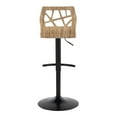 thumbnail image 4 of Folia Adjustable Bar Stool, Black Bar Stools, Bar Chairs, Swivel Bar Stools, Bar Stools Set of 2, Bar Stools for Kitchen Counter (Zebra Wood, Cream Faux Leather), 4 of 7