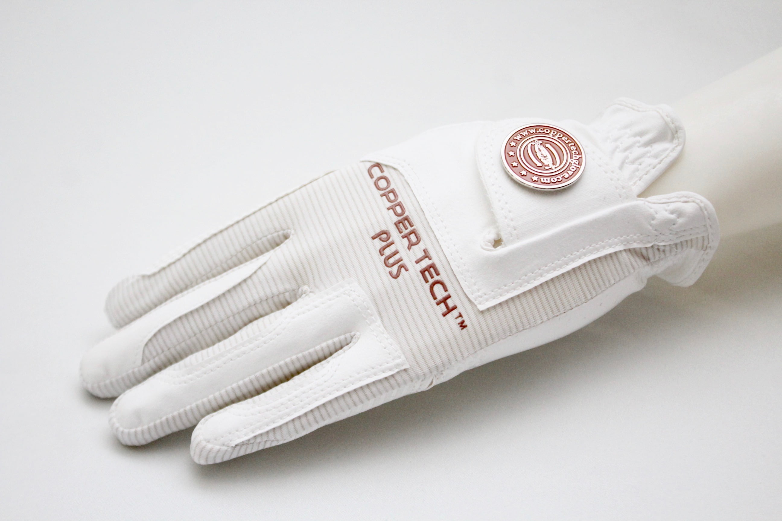 Copper Tech Plus Men's Golf Gloves ONE Size FIT Most Worn ON Right Hand WHITE/WHITE Copper Tech Plus Men's Golf Gloves ONE Size FIT Most Worn ON Right Hand WHITE/WHITE