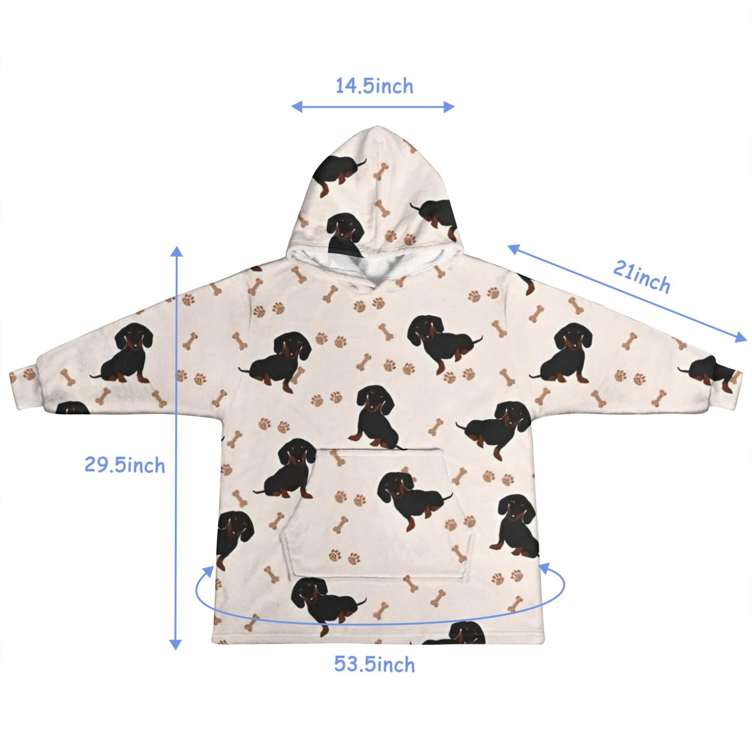 Dachshund Dog Blanket Hoodies for Kids 6-13YR Oversize Wearable Blanket Hoodies for Boys Girls Teens