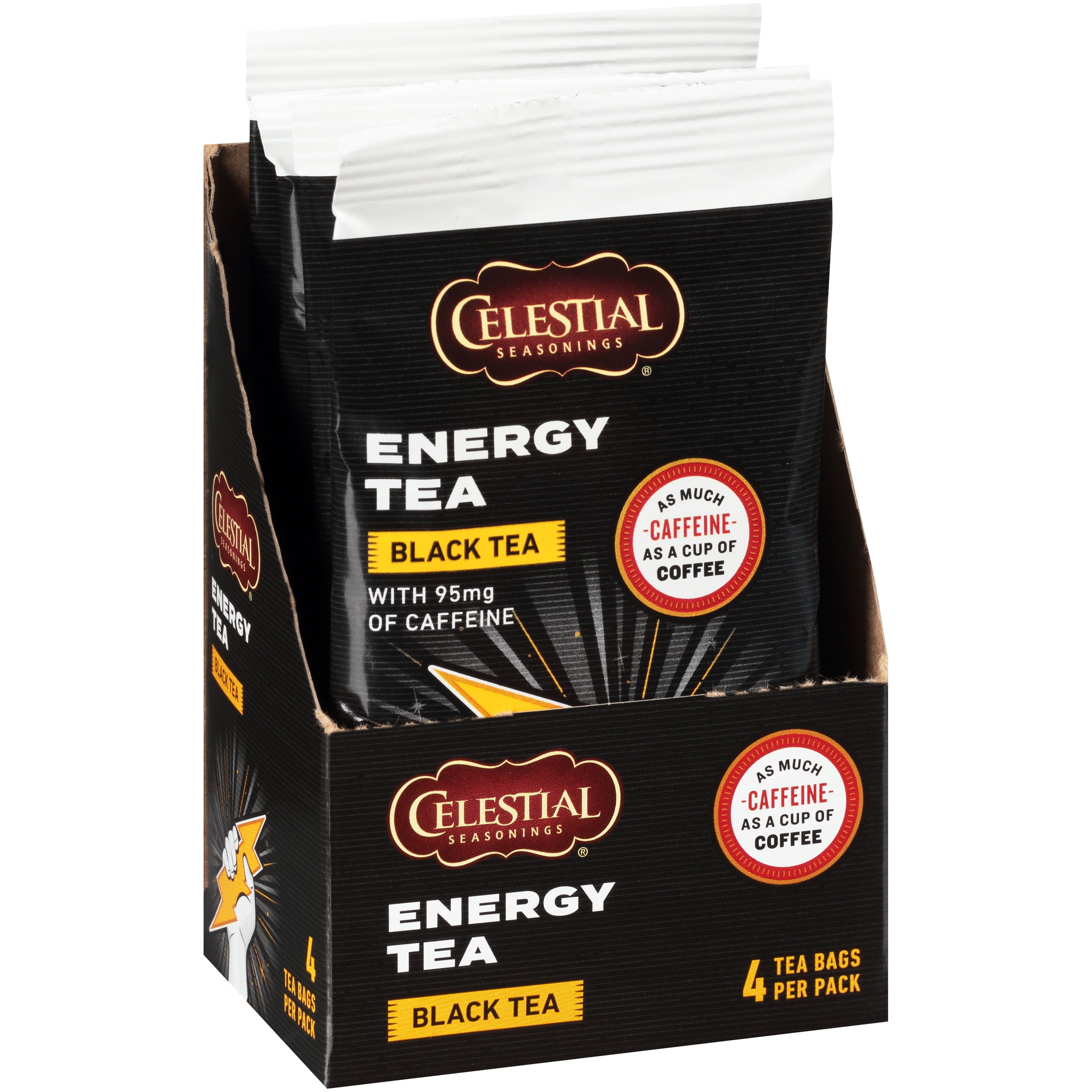 Celestial Seasonings High Caffeine Energy Black Tea Bags, 4 Ct